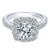 Large Pave Halo Round Diamond Ring 14K White Gold 345A