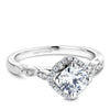 DIAMOND ENGAGEMENT RINGS - 14K White Gold Classic .15cttw Round Diamond Halo Engagement Ring #820A