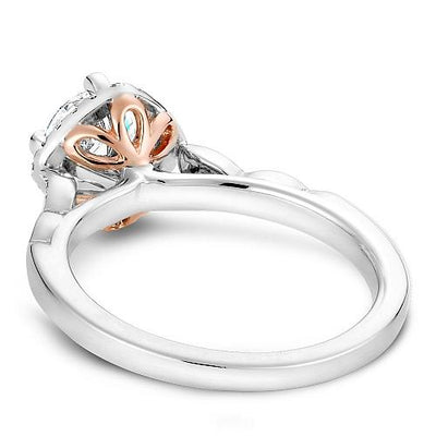 DIAMOND ENGAGEMENT RINGS - 14K White Gold Classic .15cttw Round Diamond Halo Engagement Ring #820A