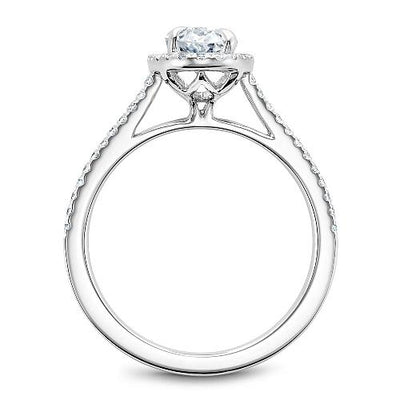 DIAMOND ENGAGEMENT RINGS - 14K White Gold Classic .23cttw Oval Diamond Halo Engagement Ring #818A