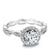 Round Diamond Halo Engagement Ring 14K White Gold 811A