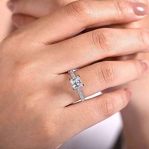 Princess Cut Moissanite Engagement Ring With Hidden Halo – Flawless  Moissanite