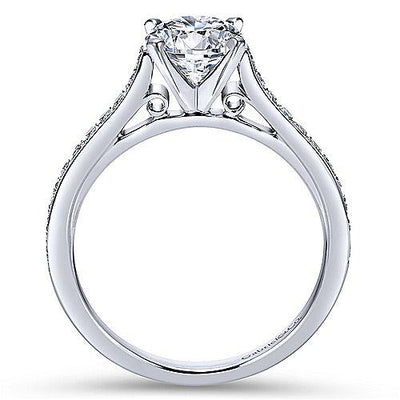 Cathedral Bead Set Round Diamond Ring .26 Cttw 14K White Gold