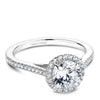Classic Diamond Halo Engagement Ring 14K White Gold 800A