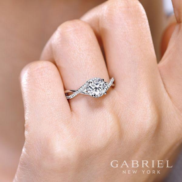 Criss Crossed Round Diamond Ring .20 Cttw 14K White Gold 180A
