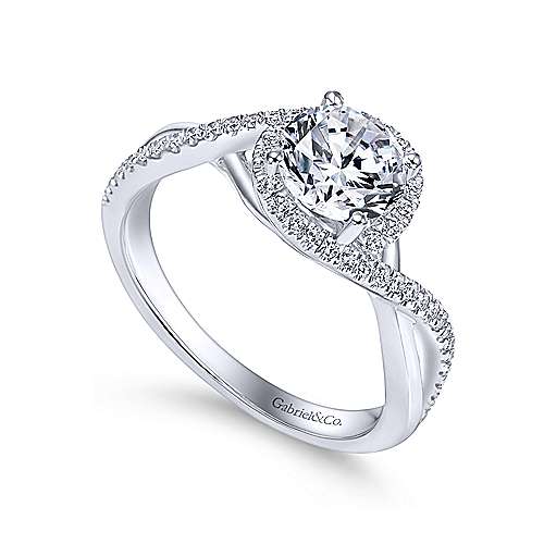 Criss Crossed Round Diamond Ring .20 Cttw 14K White Gold 180A