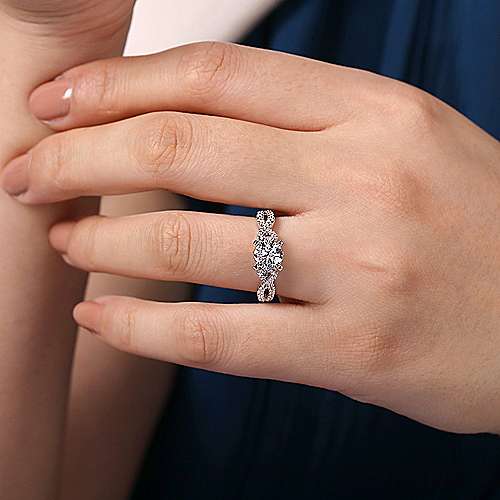 Crossover Diamond Ring .35 Cttw 14K White Gold 388A