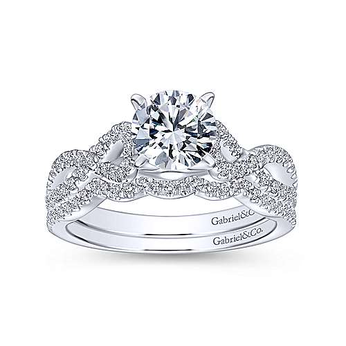 Crossover Diamond Ring .35 Cttw 14K White Gold 388A