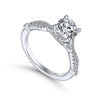 Crossover Pave Diamond Ring .24 Cttw 14K White Gold 515A