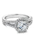 Cushion Shaped Ring With Pave Split Shank 14K White Gold 806A