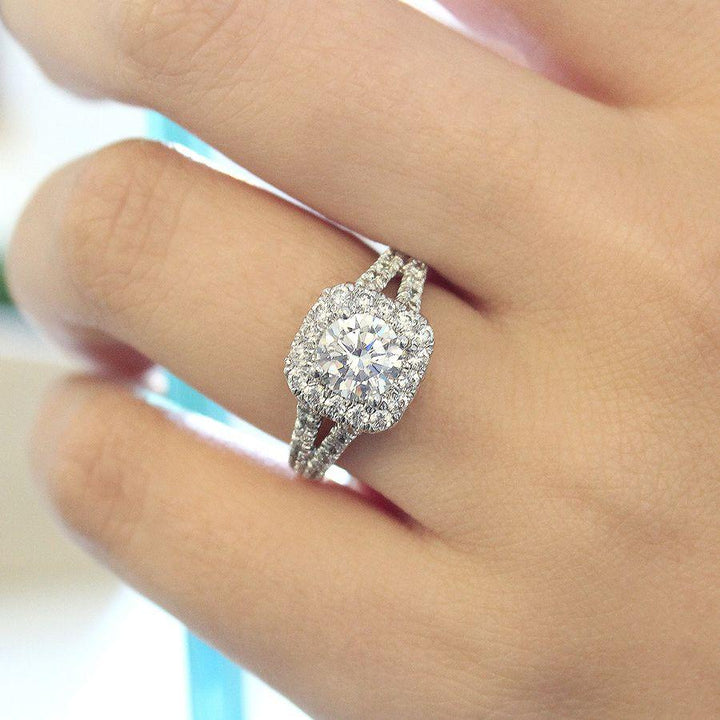 Cushion Shaped Split Shank Diamond Ring  .78 Cttw 426A