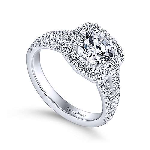 Cushion Shaped Split Shank Diamond Ring  .78 Cttw 426A