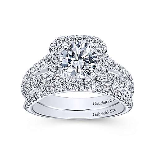 Cushion Shaped Split Shank Diamond Ring  .78 Cttw 426A