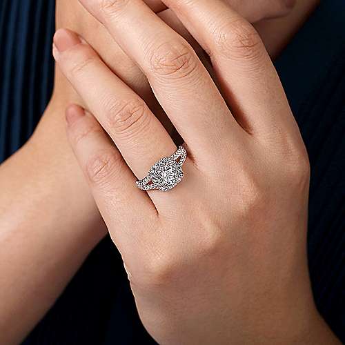 Cushion Shaped Split Shank Diamond Ring  .78 Cttw 426A