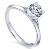 DIAMOND ENGAGEMENT RINGS - 14K White Gold Flared Split Shank Solitaire Diamond Engagement Ring