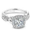 DIAMOND ENGAGEMENT RINGS - 14K White Gold Ornate .30cttw Vintage Halo Diamond Engagement Ring #823A