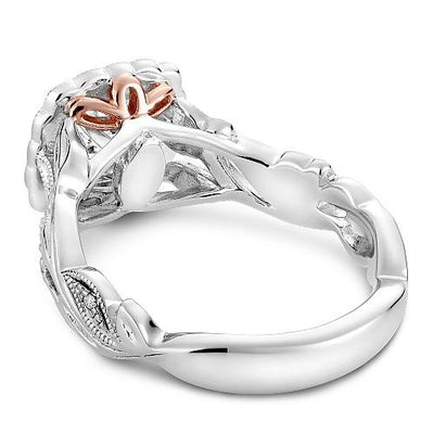 DIAMOND ENGAGEMENT RINGS - 14K White Gold Ornate .30cttw Vintage Halo Diamond Engagement Ring #823A