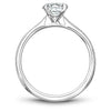 Solitaire Diamond Ring With Milgrain Detail 14K White Gold