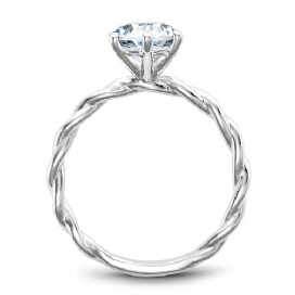 DIAMOND ENGAGEMENT RINGS - 14K White Gold Polished Woven Engagement Ring