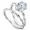 DIAMOND ENGAGEMENT RINGS - 14K White Gold Polished Woven Engagement Ring
