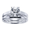 DIAMOND ENGAGEMENT RINGS - 14k White Gold Solitaire Round Diamond Cathedral Engagement Ring Mounting