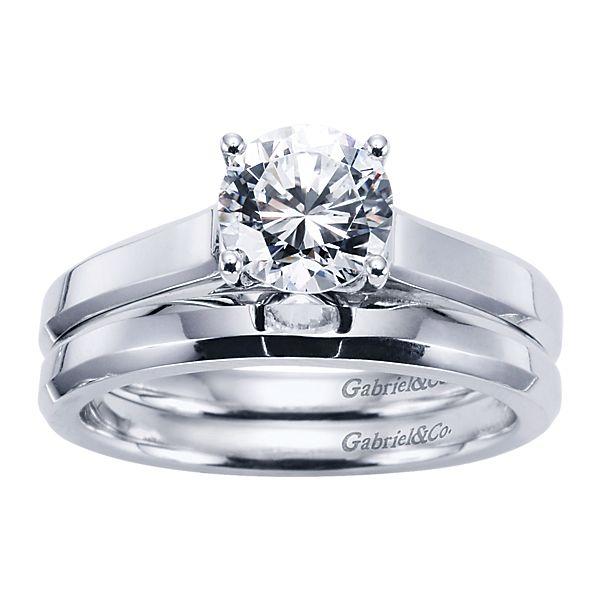Solitaire Diamond Ring White Gold 53A