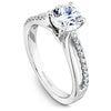 DIAMOND ENGAGEMENT RINGS - 14K White Gold Split Shank .16cttw Pave Diamond Engagement Ring #814A