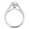 DIAMOND ENGAGEMENT RINGS - 14K White Gold Traditional .23cttw Round Diamond Halo Engagement Ring #813A