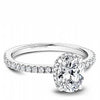 DIAMOND ENGAGEMENT RINGS - 14K White Gold Traditional .34cttw Oval Diamond Halo Engagement Ring #816A