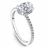 DIAMOND ENGAGEMENT RINGS - 14K White Gold Traditional .34cttw Oval Diamond Halo Engagement Ring #816A