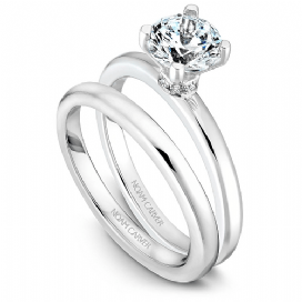 DIAMOND ENGAGEMENT RINGS - 14K White Gold Traditional Diamond Engagement Ring