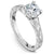Traditional Hand Carved Engagement Ring 14K White Gold 807A