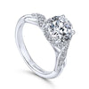 Twisted Halo Round Diamond Ring .13 Cttw 14K White Gold 198A