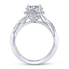 Twisted Halo Round Diamond Ring .13 Cttw 14K White Gold 198A