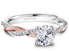 DIAMOND ENGAGEMENT RINGS - 14K White With Rose Gold .18cttw Diamond Engagement Ring