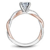 DIAMOND ENGAGEMENT RINGS - 14K White With Rose Gold .18cttw Diamond Engagement Ring