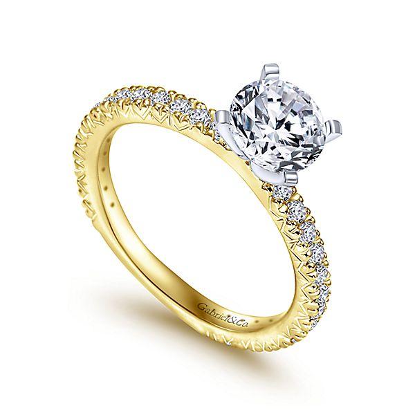DIAMOND ENGAGEMENT RINGS - 14K Yellow Gold 1.40cttw Pave Diamond Engagement Ring