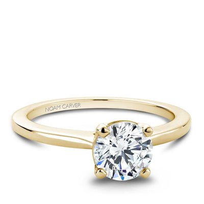 DIAMOND ENGAGEMENT RINGS - 14K Yellow Gold Polished Traditional Engagement Ring #897A