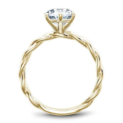 DIAMOND ENGAGEMENT RINGS - 14K Yellow Gold Polished Woven Engagement Ring #900A