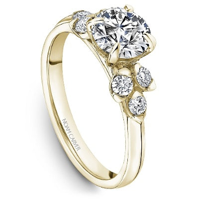 3-Stone Style Round Diamond Ring 14K Yellow Gold 804A