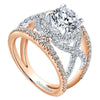 DIAMOND ENGAGEMENT RINGS - 18K Rose And White Gold Woven Multi-Shank Style Diamond Engagement Ring