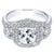 Cushion Shaped Diamond Ring  1.60 Cttw 14K White Gold 329A