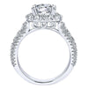 DIAMOND ENGAGEMENT RINGS - 18K White Gold Pave Multi-Row Halo Diamond Engagement Ring
