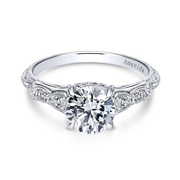 Clean Tapered Round Diamond Ring .25 Cttw 14K White Gold Under 4 Clean Tapered Round Diamond Ring .25 Cttw 14K White Gold Under 4