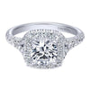 DIAMOND ENGAGEMENT RINGS - Cushion Shaped Halo Diamond Engagement Ring With Subtle Split Shank