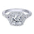 14K White Gold .77cttw Cushion Shaped Halo Diamond Engagement Ring with Subtle Split Shank. #306A