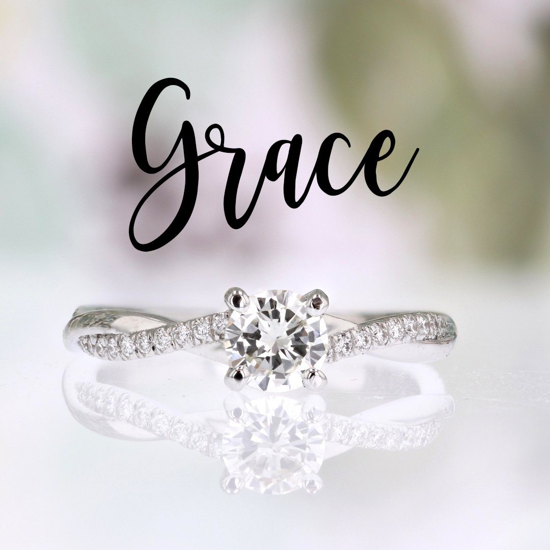 DIAMOND ENGAGEMENT RINGS - Grace - Criss-cross 7/8cttw Round Diamond Engagement Ring