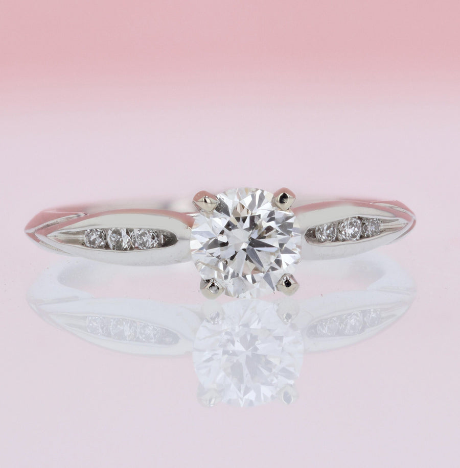 DIAMOND ENGAGEMENT RINGS - Hannah - Petite 7/8cttw Channel Set Round Diamond Engagement Ring