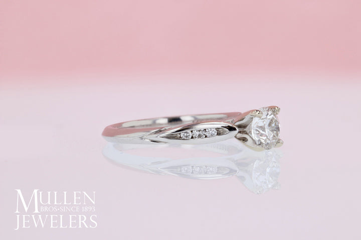 DIAMOND ENGAGEMENT RINGS - Hannah - Petite 7/8cttw Channel Set Round Diamond Engagement Ring