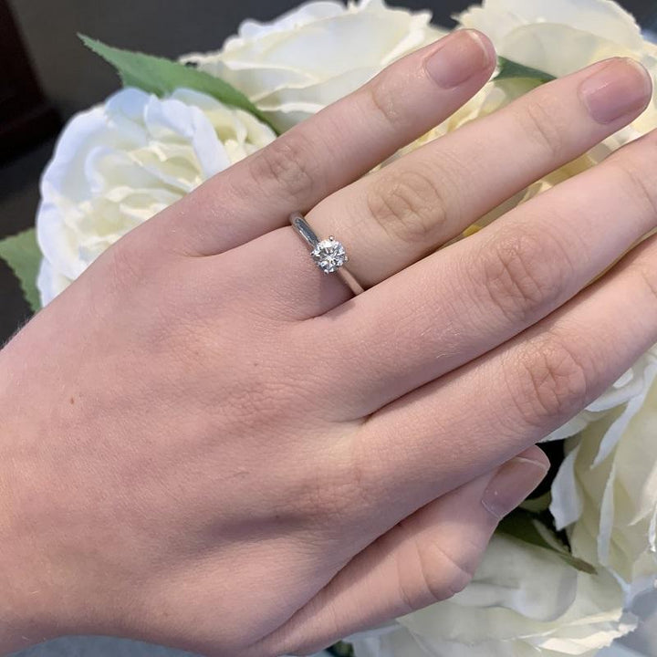 DIAMOND ENGAGEMENT RINGS - Loren - 1/2ct Round Solitaire Diamond Engagement Ring
